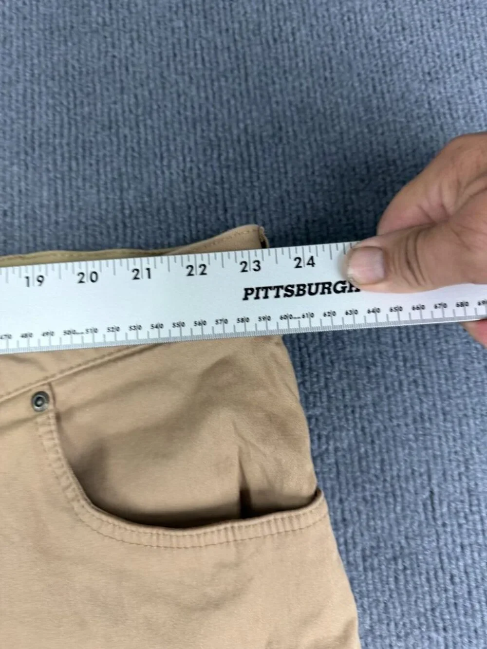 HB Mens Continuous Comfort Waistband Khaki Pants 50W 28L